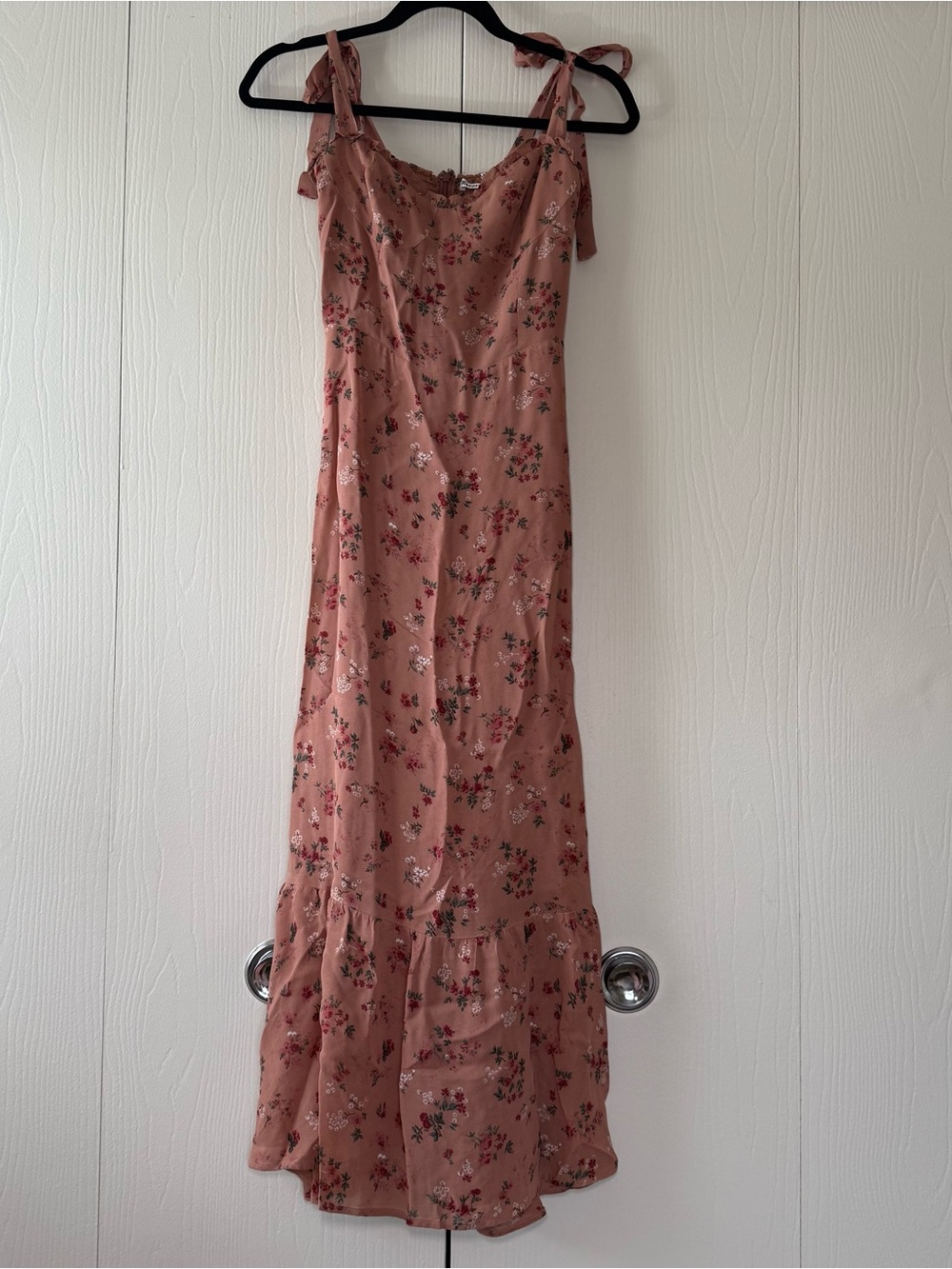 Reformation Beige Nikita Floral Midi Dress